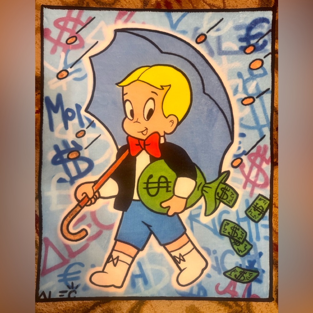 NEW Custom Designed Ritchie Rich Colorful Cartoon Rug or Wall Hanging